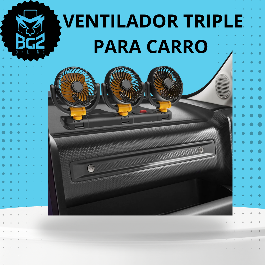 VENTILADOR TRIPLE PARA CARRO